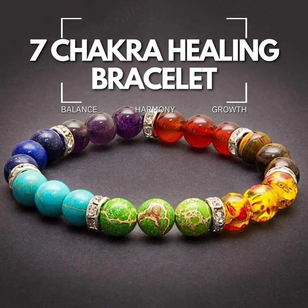 Seven Chakra Bracelet - Free Sized Strechable Beads Bracelet for Women –  Coquelicot By Komal